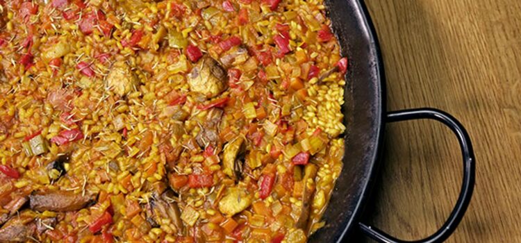 Arroz con champiñones y verduras